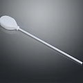 White Long Handle Kitchen Spoon With Round Head For Daily Use 3d model