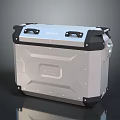 Weapon Storage Case With Silver Exterior Black Handles And Sturdy Design 3d model