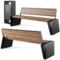 Modern Outdoor Chair With Wooden Slat Seat And Sleek Metal Leg Design