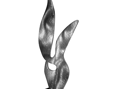 Modern Metal Ornamental Sculpture Set With Abstract Rabbit Ear Design For Home Decor 3d model
