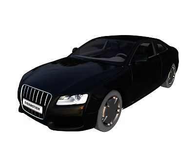 Black Luxury Car With Sleek Front Grille Headlights And Alloy Wheels 3d model