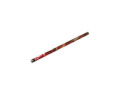 Traditional Long Stick Weapon With Red And Gold Decorative Patterns 3d model Traditional Long Stick Weapon With Red And Gold Decorative Patterns 3d model