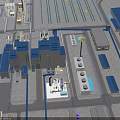 Large Industrial Factory Complex With Multiple Buildings Equipment Pipeline Systems And Infrastructure Layout