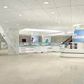 Modern Bank Lobby With Smart Teller Service And Digital Display Screens
