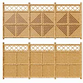 Decorative Bamboo Fence With Geometric Patterns And Lattice Design For Garden