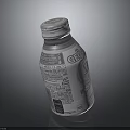 Silver GEOX Brand Beverage Bottle With Label Text And Design Details