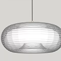 Modern Minimalist White Striped Pendant Light For Interior Lighting Design 3d model