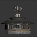 Architectural Model Of Circular Structure With Multi Layered Design Top Antennas And Base Windows
