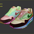 Nike White Black Red Sneakers With Swoosh Logo Sporty Casual Footwear