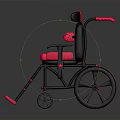 Stylish Black And Pink Wheelchair With Padded Seat Armrests And Wheels