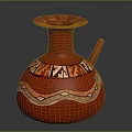 Ornate Red Ceramic Vase With Intricate Geometric And Tribal Patterns