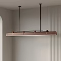 Modern Rectangular Pendant Light With Metallic Finish In Minimalist Interior 3d model