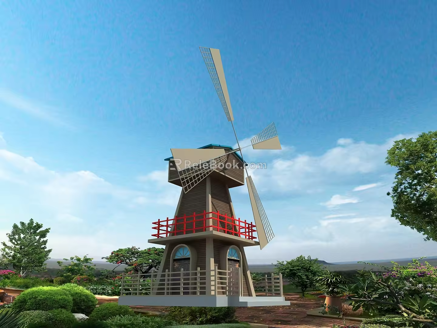 modern windmill 3d model