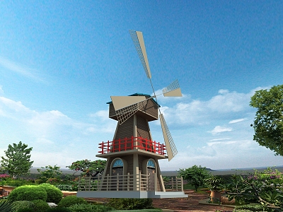 modern windmill 3d model