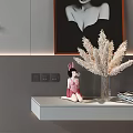 Modern Bedroom Accent Wall With Wooden Slats Gray Panels And Decorative Artwork