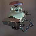 Detailed Robot Character With Mechanical Structure Blue Eyes Clawed Arms And Metal Body