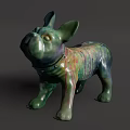 Colorful Ceramic Dog Figurine Decorative Ornament Set With Vibrant Glazed Patterns For Home Decor