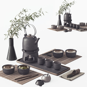 New Chinese Tea Set Zen Tea Set 3d model