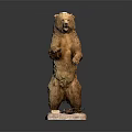 Hand Carved Standing Bear Sculpture With Realistic Details And Stable Base