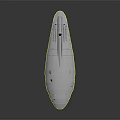 Futuristic Spaceship 3D Model With White Textured Surface And Colorful Blocks