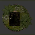 Unique Wooden Building With Steep Roof And Supporting Legs Surrounded By Trees And Grass