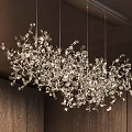 Luxury Modern Crystal Branch Chandelier Decorative Hanging in Wooden Ceiling Interior