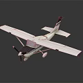 White Small Passenger Plane With Purple Tail Single Propeller And Reflective Surface Design 3d model