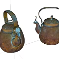 Vintage Copper Teapots With Hammered Texture And Classic Design For Tea Ceremony