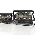 Industrial Air Compressors With Metal Frame Motor Control Panel And Two Sizes