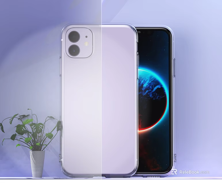 Slim Smartphone With Transparent Body Dual Camera Setup And Earth Wallpaper 3d model 
