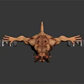 Game and Movie Character Mythical Horned Beast Wielding Double Iron Hammers In Aggressive Battle Stance