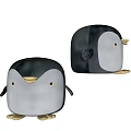 Cute Penguin Shaped Plush Sofa Stool With Black White Yellow Color Design