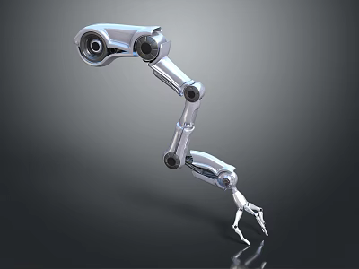 Industrial Robotic Arm With Articulated Joints And Mechanical Components Design 3d model