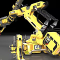 Caterpillar CAT Industrial Mechanical Arm Robot With Yellow Black Heavy Duty Complex Structure