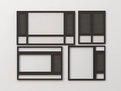 Modern window casement window screen window 3d model