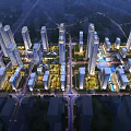 Modern Urban Residential Complex Night View With High Rise Buildings And Landscape Lighting