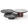 Modern Coffee Table With Marble Top Black Brown Base Round Square Design 3d model