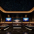 Elegant KTV Lounge With Starry Sky Ceiling Large Screens And Comfortable Seats 3d model
