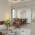 Bright Modern Open Plan Living And Dining Room Interior Design With Cozy Home Furnishings