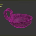 Artistic Handcrafted Ceramic Sculpture Carving Bowl With Handle And Textured Surface