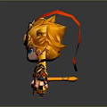 Cartoon Themed Household Decor Item With Yellow Hair Red Accents And Long Yellow Accessory