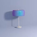 Modern Table Lamp With Gradient Purple Blue Drum Shade And White Base