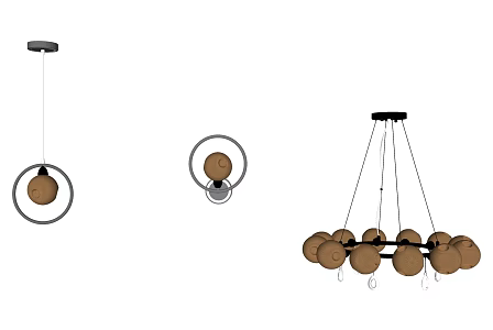 Modern lamp combination chandelier 3d model