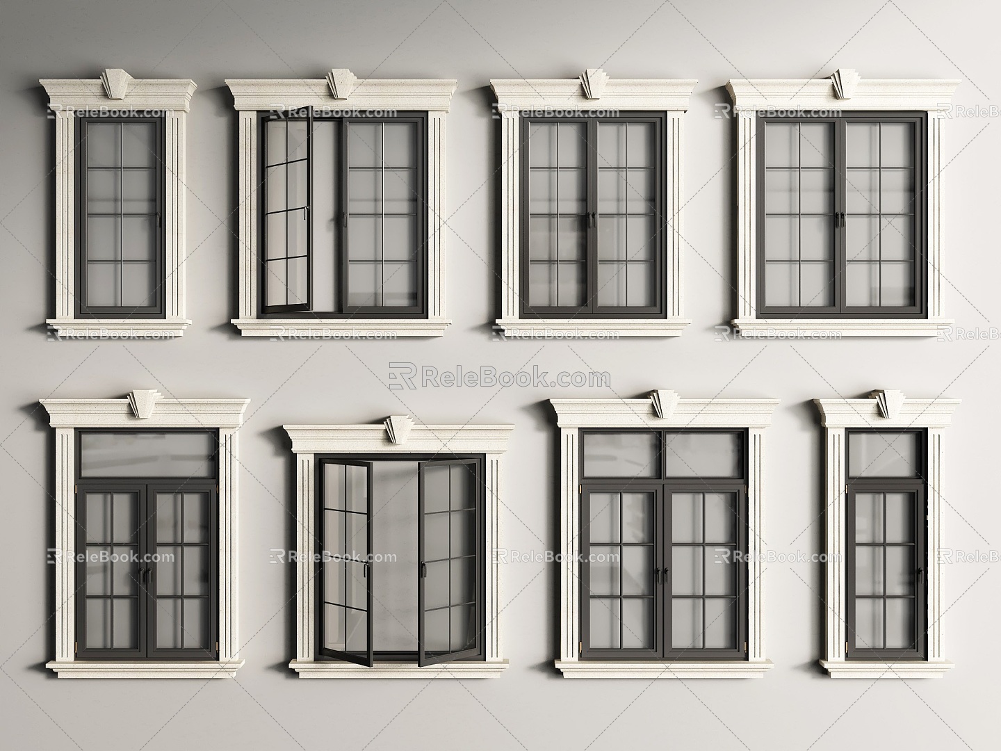 European-style windows, windows, windows, doors and windows 3d model