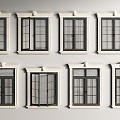 European-style windows, windows, windows, doors and windows 3d model