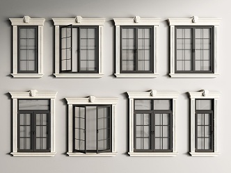 European-style windows, windows, windows, doors and windows 3d model