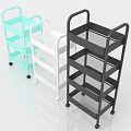 Light Blue White Black Mobile Shelving Units with Multiple Tiers and Wheels