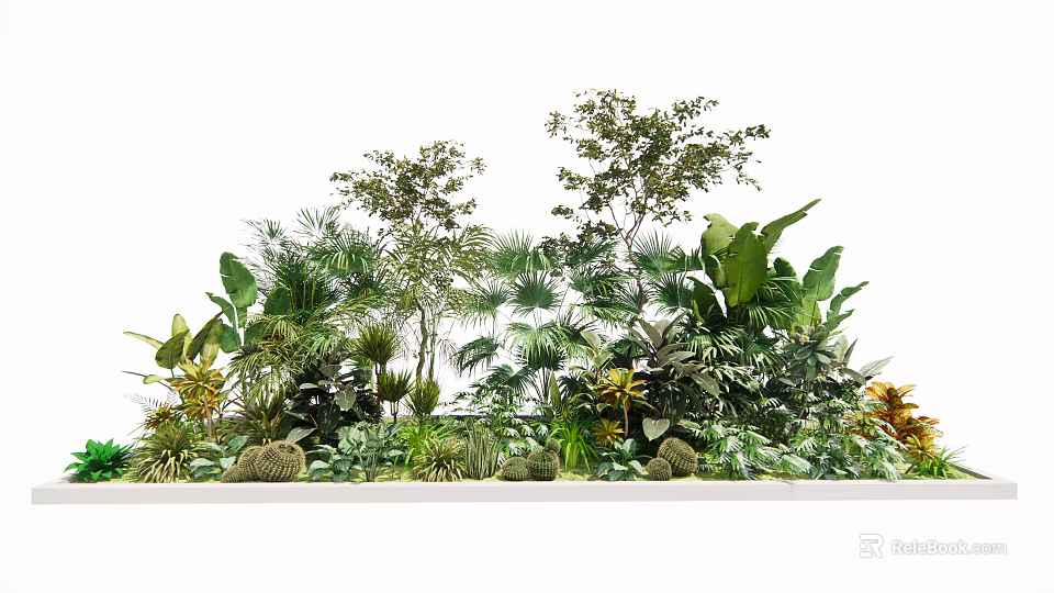 Other Lush Greenery Arrangement With Various Tropical Plants And Different Foliage Types 3d model 
