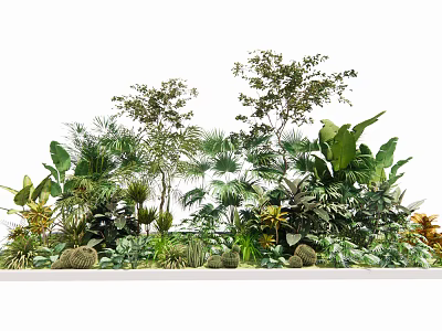 Other Lush Greenery Arrangement With Various Tropical Plants And Different Foliage Types 3d model