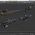 Science Fiction Gun A Group of Pistols Cyberpunk Gun Guns Game Gun Low Face Number Low Model Simple Model Game Sub-era Movie and TV Level Super Realism 3d model